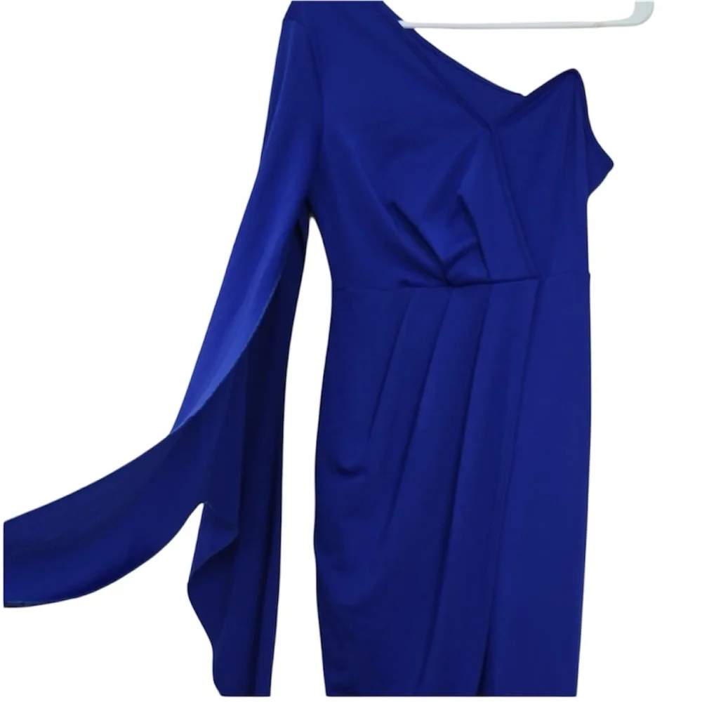 3/$15 SHEIN Dress Women’s Size Medium Royal Blue Asymmetrical One-Shoulder - Picture 7 of 10